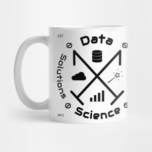 Data Science Solutions Magician | Vintage Retro Hipster Logo Black Mug